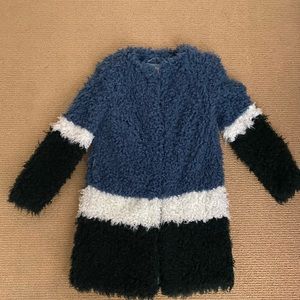Shrimps Coat in blue white navy size Small